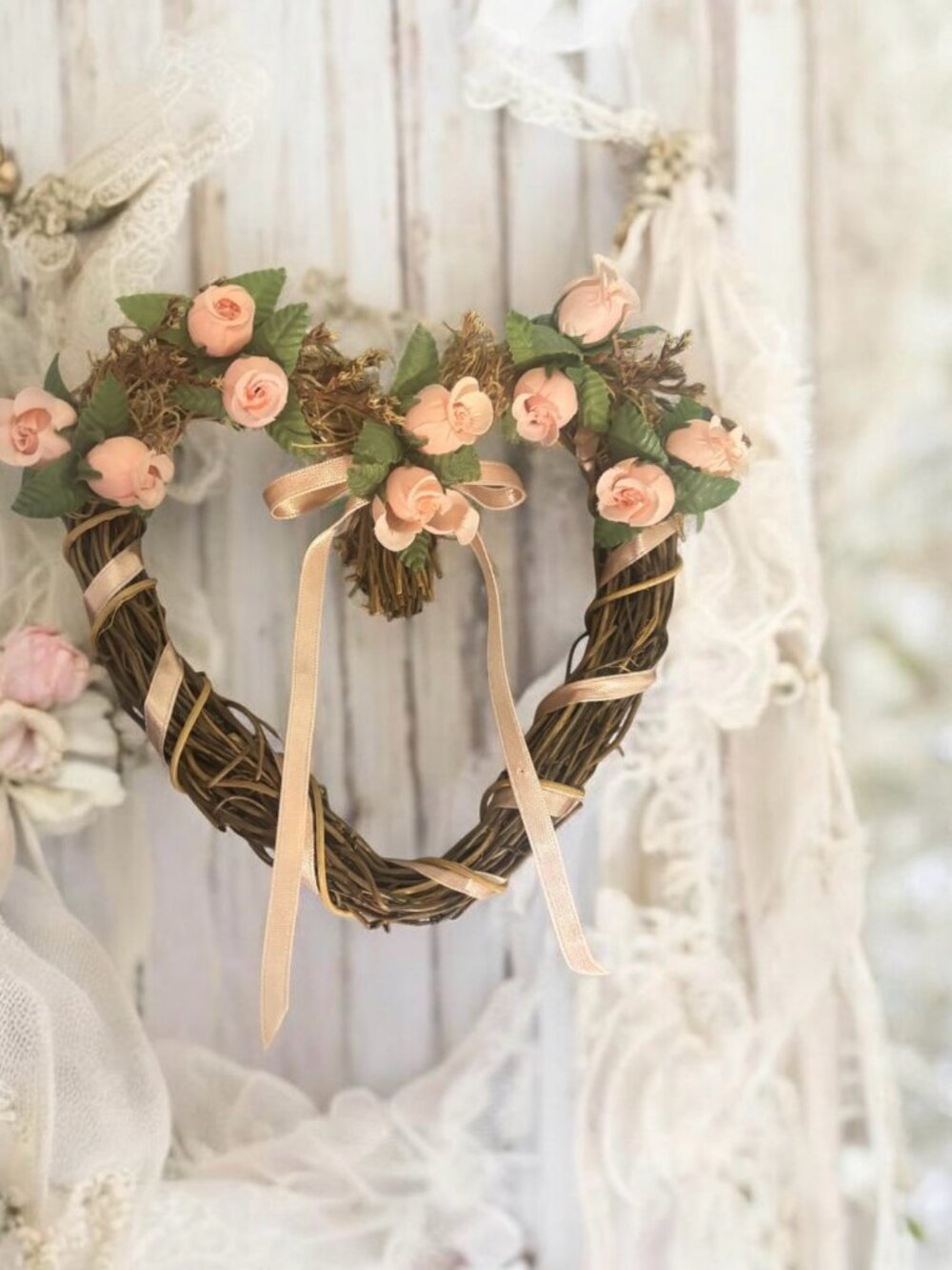 Shabby Chic Heart Wreath